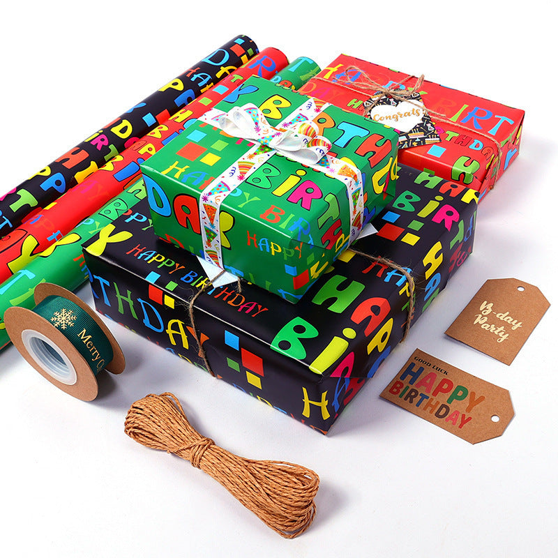 Happy Birthday theme gift coated wrapping paper for children