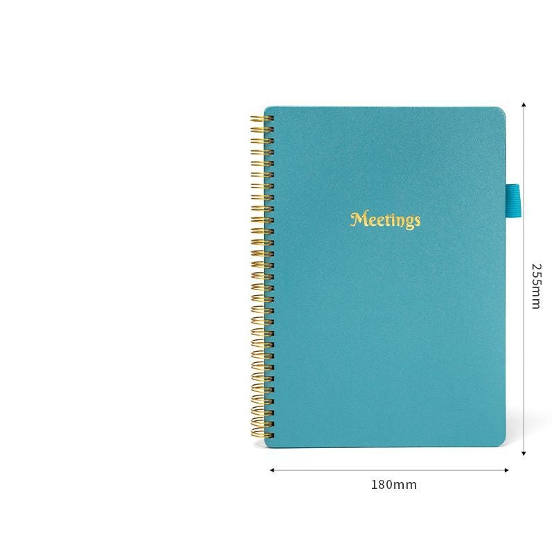 Meeting Minutes Book Efficiency manual Business office notebook Coil notepad