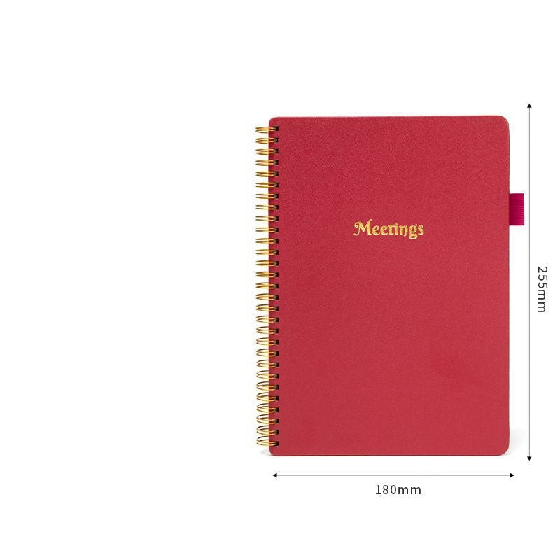 Meeting Minutes Book Efficiency manual Business office notebook Coil notepad