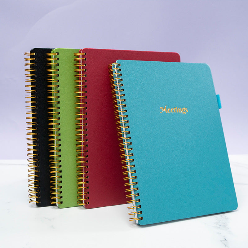 Meeting Minutes Book Efficiency manual Business office notebook Coil notepad