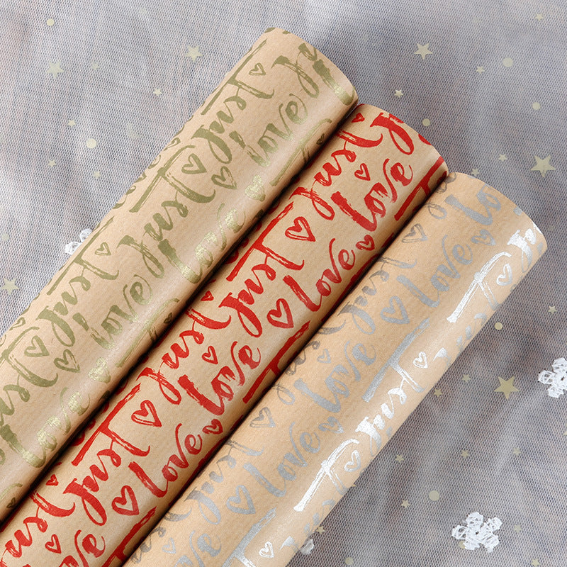 Valentine's Day birthday gift wrapping paper vintage kraft paper