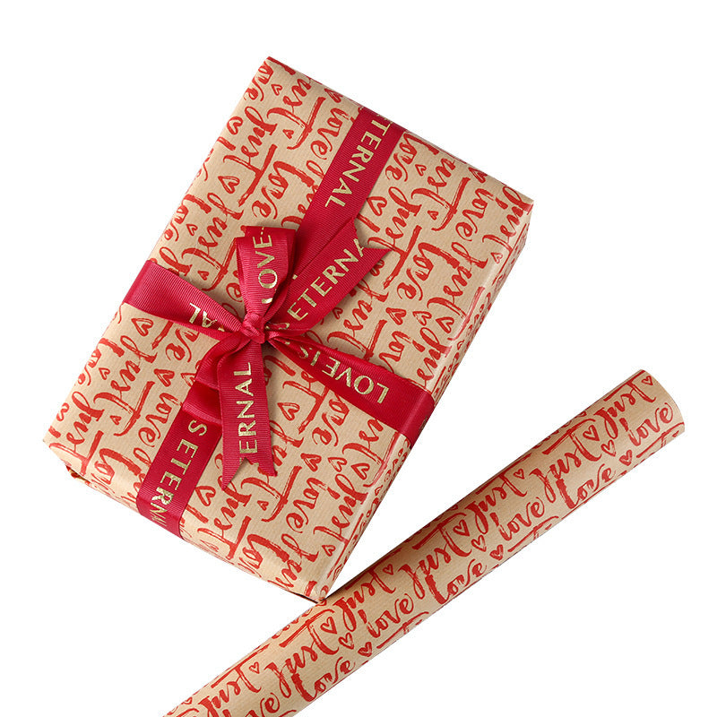 Valentine's Day birthday gift wrapping paper vintage kraft paper