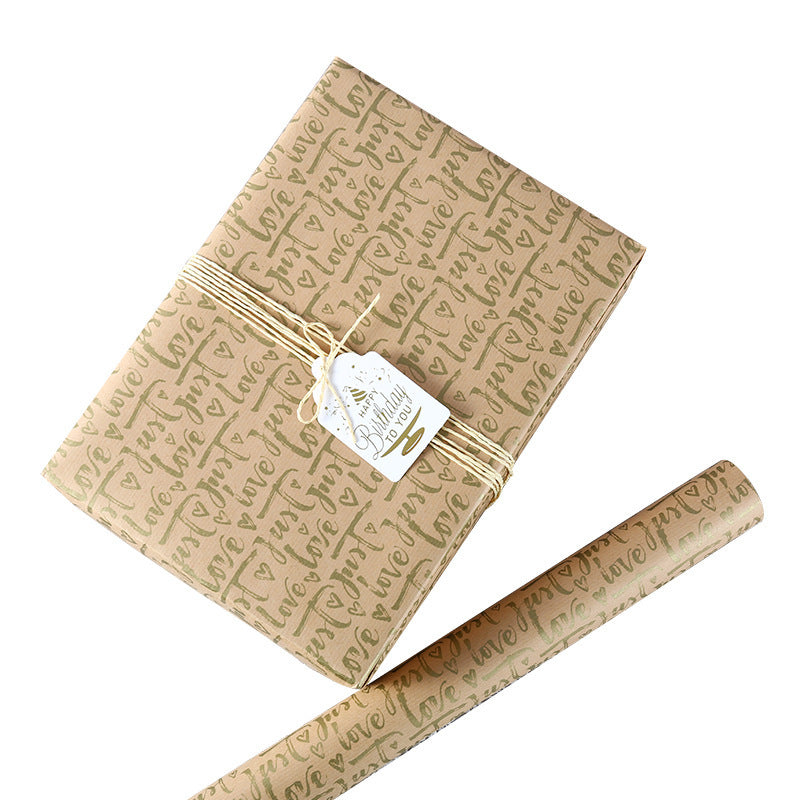 Valentine's Day birthday gift wrapping paper vintage kraft paper