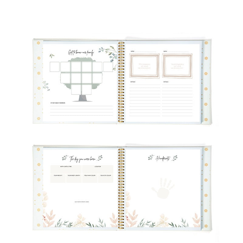 Cute new baby birth record book