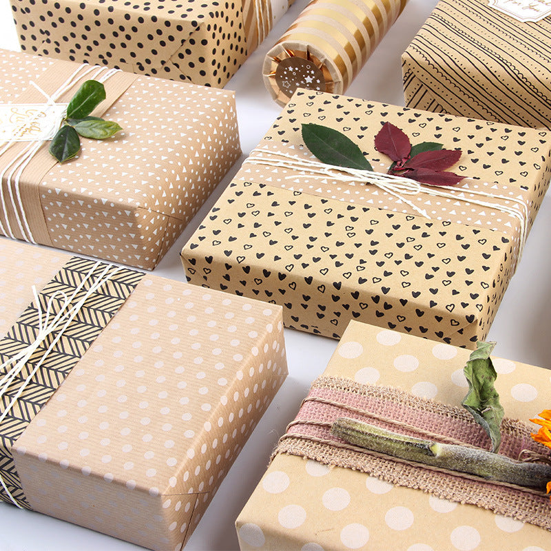 Kraft paper flowers and gifts wrapping paper