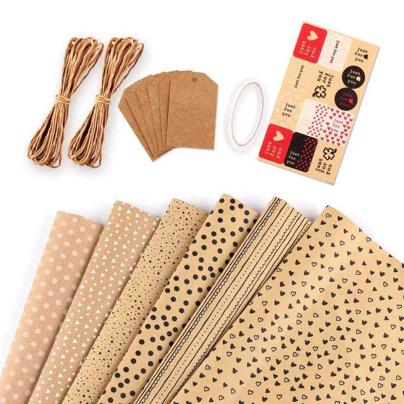 Kraft paper flowers and gifts wrapping paper