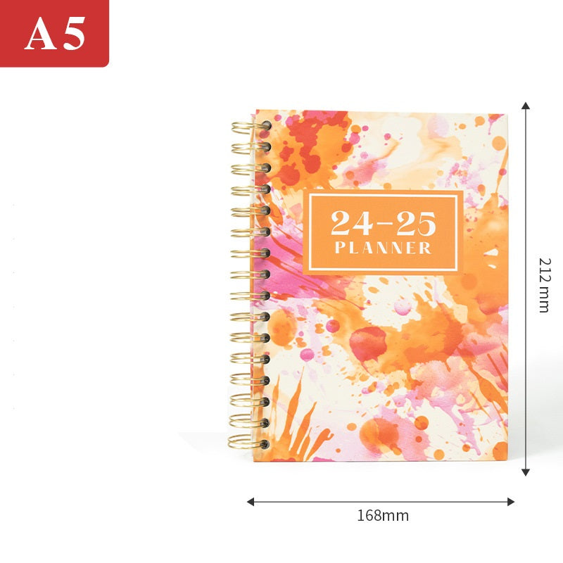 2025 schedule plan notebook A5 Split page notebook