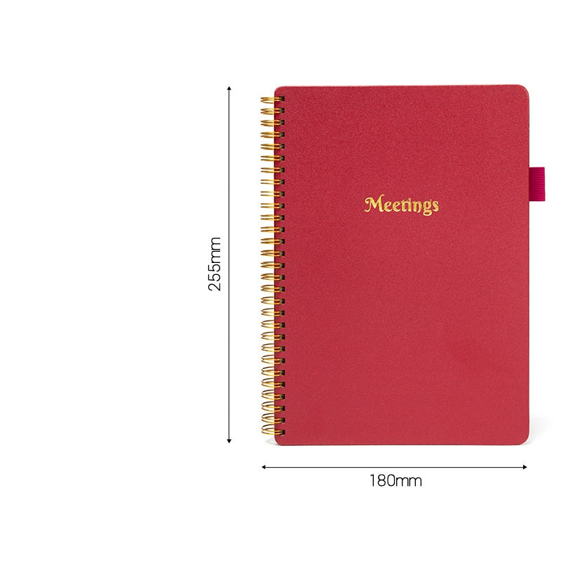 Meeting record book Hot gold premium business meeting office coil notebook