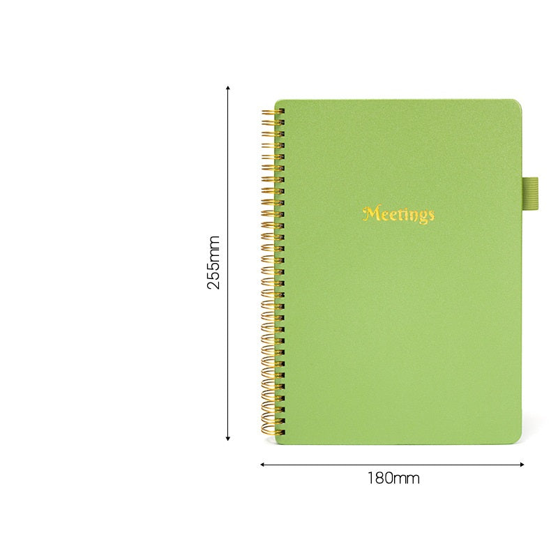 Meeting record book Hot gold premium business meeting office coil notebook