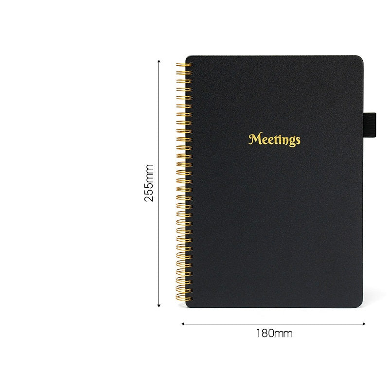 Meeting record book Hot gold premium business meeting office coil notebook