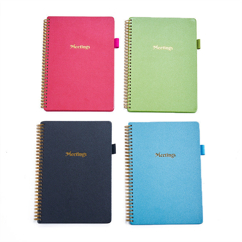 Meeting record book Hot gold premium business meeting office coil notebook