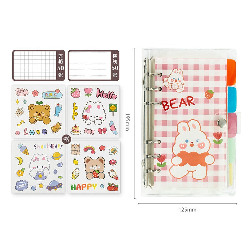 A6 Transparent rabbit ledger PVC loose-leaf book