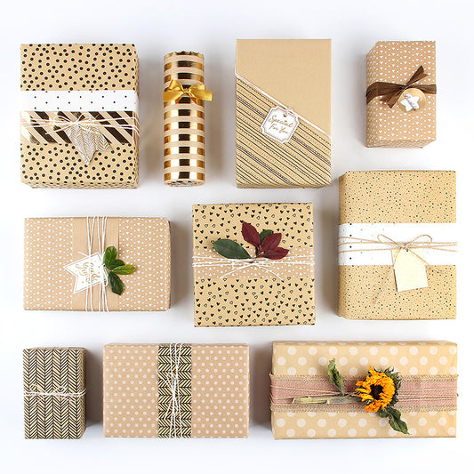 Kraft paper flowers and gifts wrapping paper