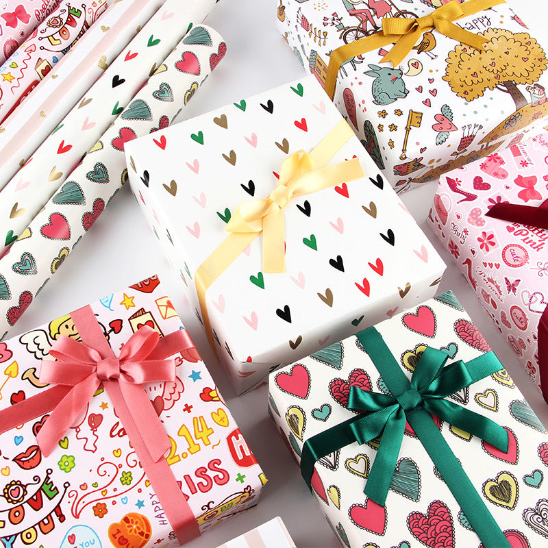 Coated paper for gifts wrapping