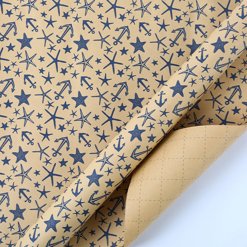 80g kraft simple geometric vintage wrapping paper