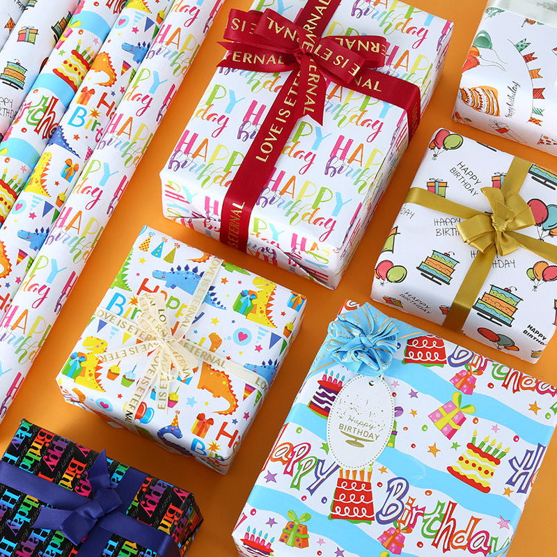 80g double-sided cartoon coated wrapping paper