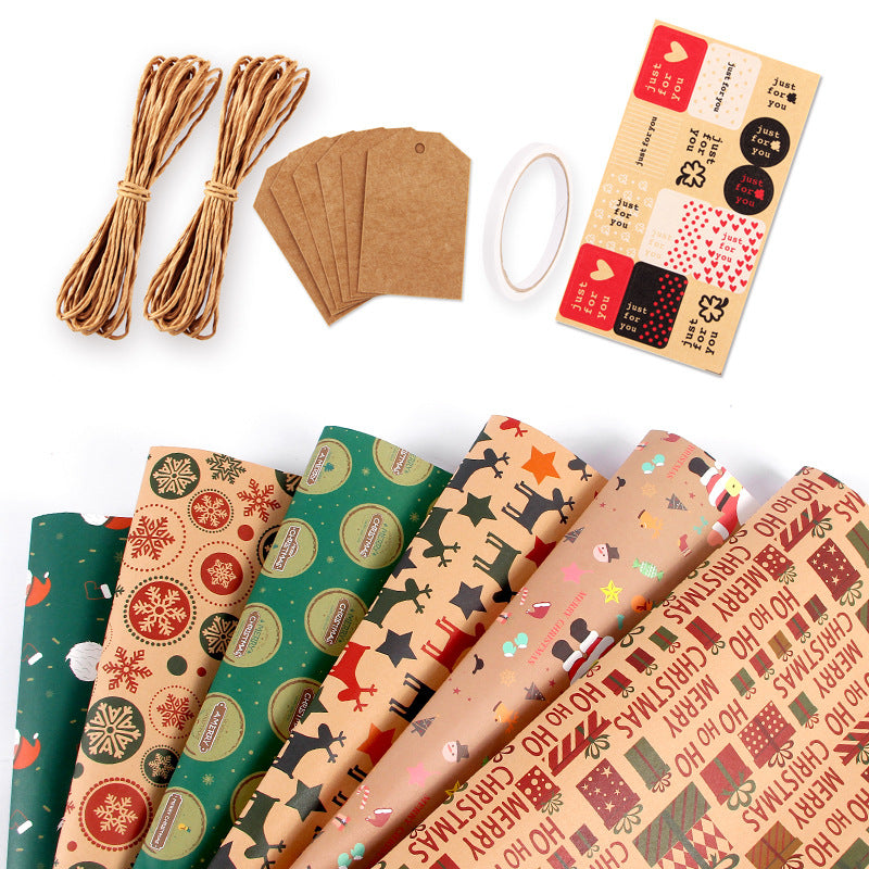 Vintage kraft Christmas gift box wrapping paper  DIY