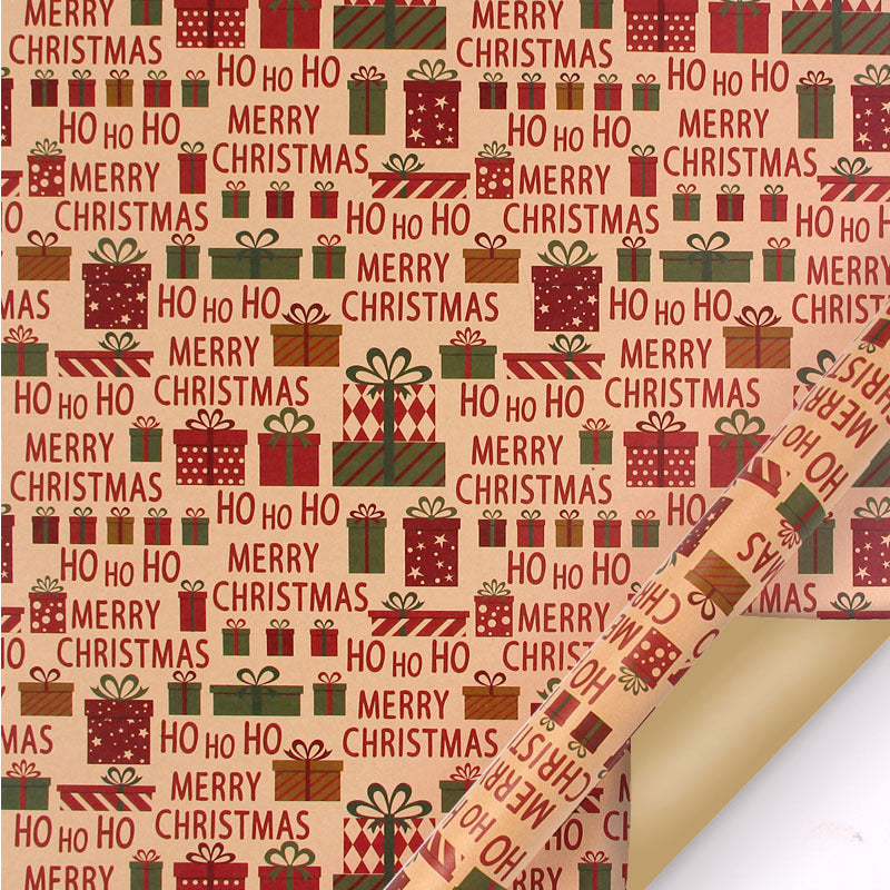 Vintage kraft Christmas gift box wrapping paper  DIY