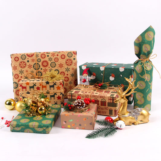 Vintage kraft Christmas gift box wrapping paper  DIY