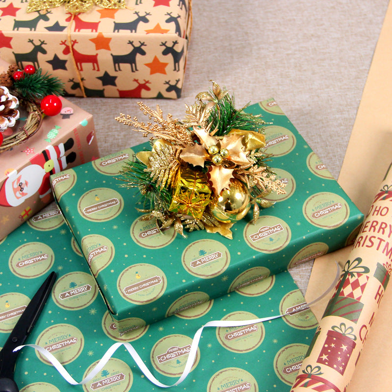 Vintage kraft Christmas gift box wrapping paper  DIY