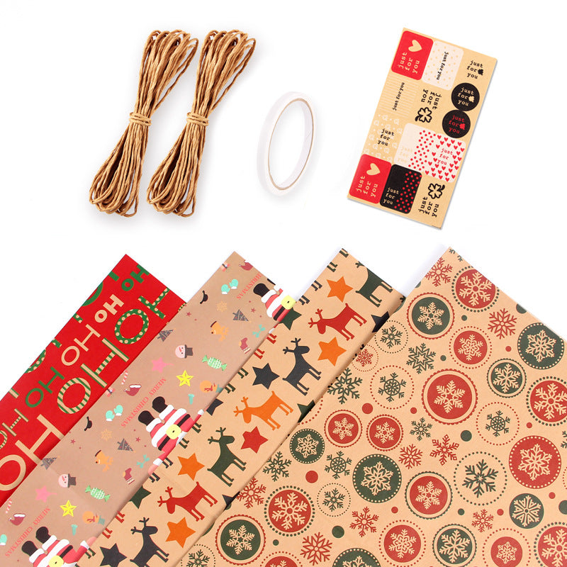 Vintage kraft Christmas gift box wrapping paper  DIY