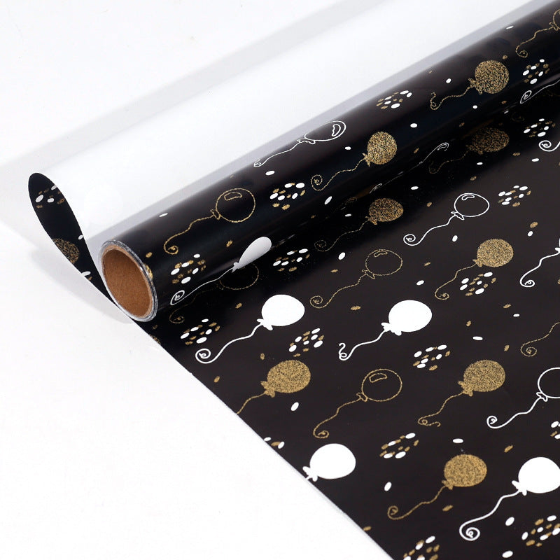 Balloon polka dot sweep gold craft roll birthday gift wrapping paper