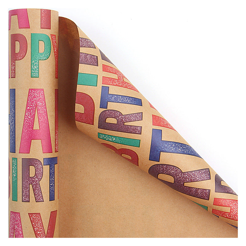 Happy Birthday Kraft Paper Vintage Gift Holiday gift wrapping paper