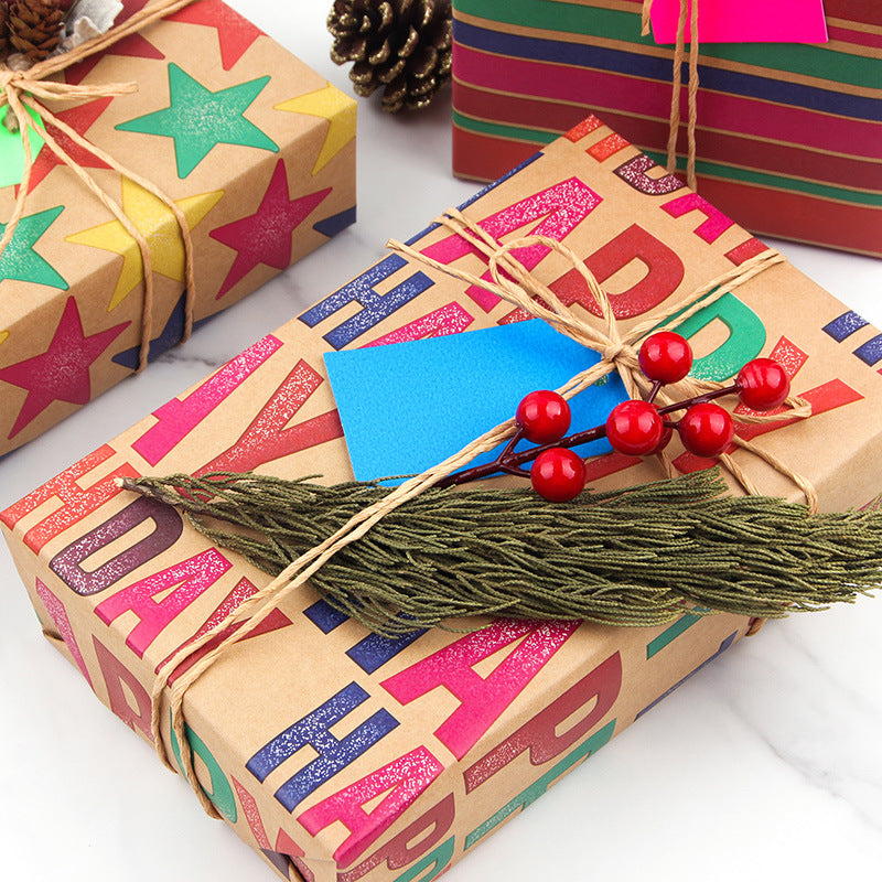 Happy Birthday Kraft Paper Vintage Gift Holiday gift wrapping paper