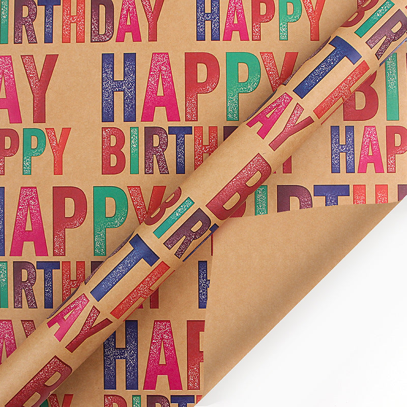 Happy Birthday Kraft Paper Vintage Gift Holiday gift wrapping paper