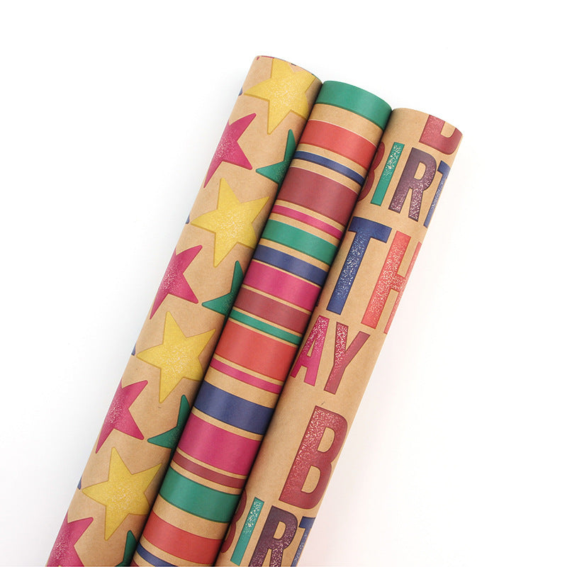 Happy Birthday Kraft Paper Vintage Gift Holiday gift wrapping paper