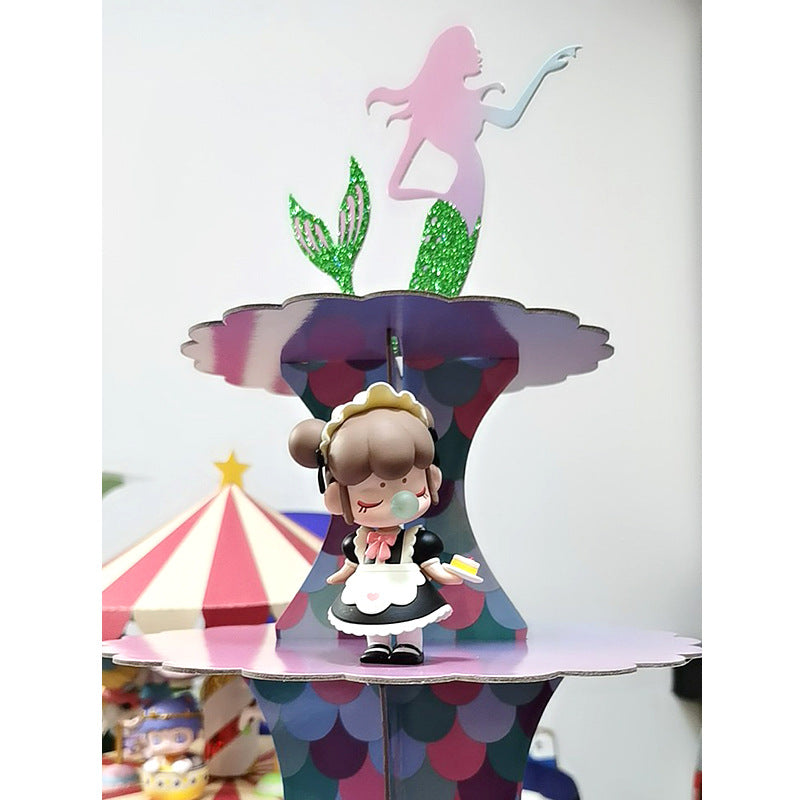 Mermaid paper cake stand Birthday party dessert stand display stand