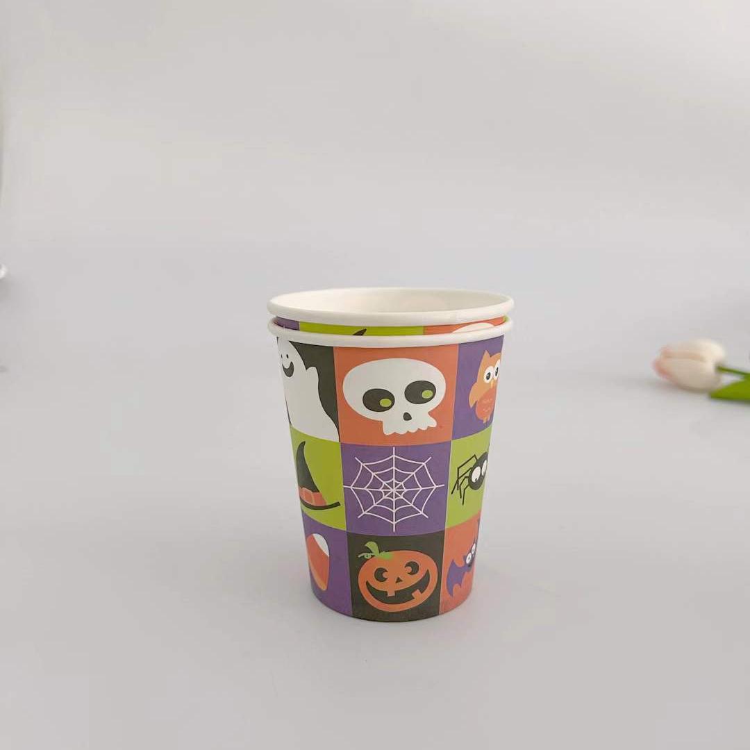 9OZ Halloween Party Gold Stamping Disposable Paper Cup