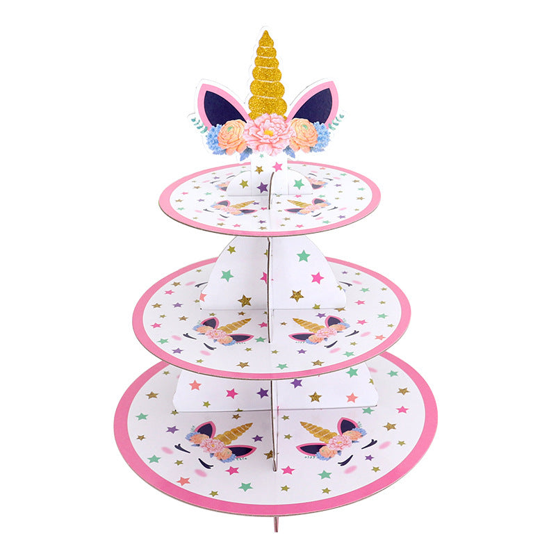 Unicorn paper cake stand Birthday party decoration dessert table display stand