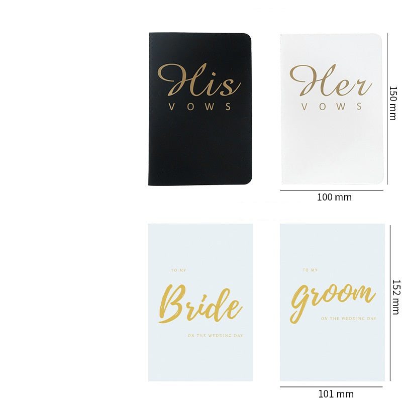 Premium gold wedding vows card wedding notebook