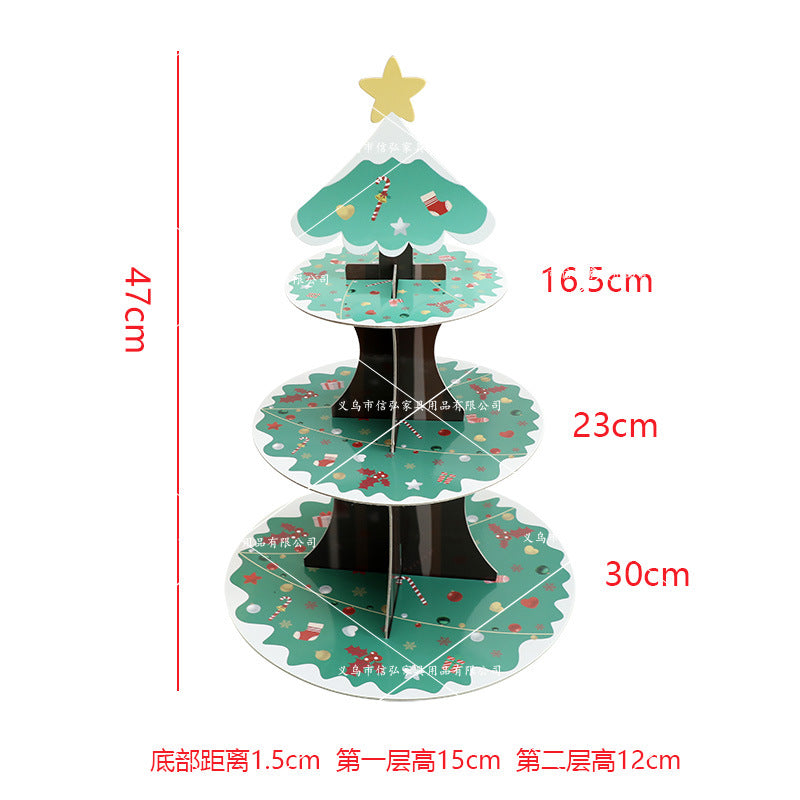 Christmas decoration disposable paper cake stand dessert table display stand