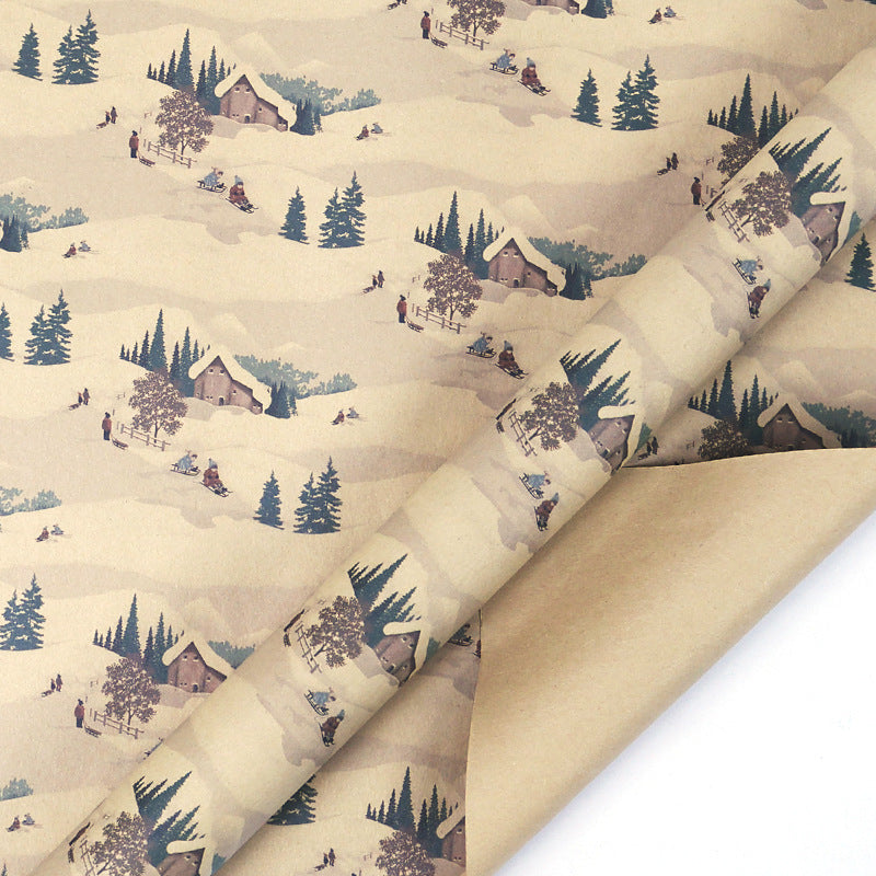 Vintage Christmas kraft paper wrapping paper