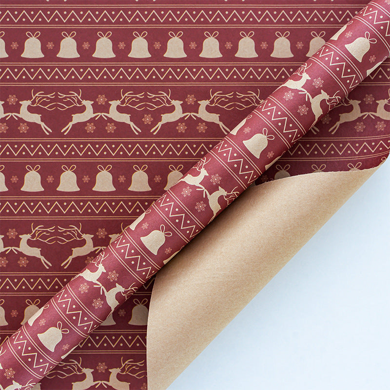 Vintage Christmas kraft paper wrapping paper