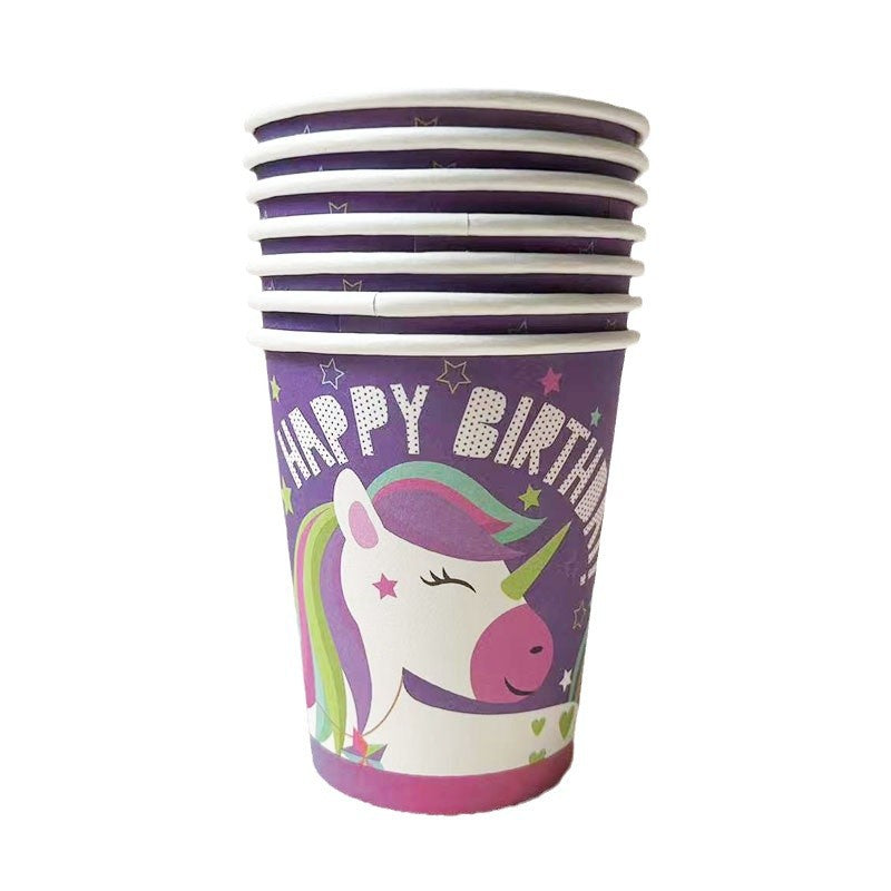 9OZ Birthday Party Gathering Unicorn Disposable Paper Cup