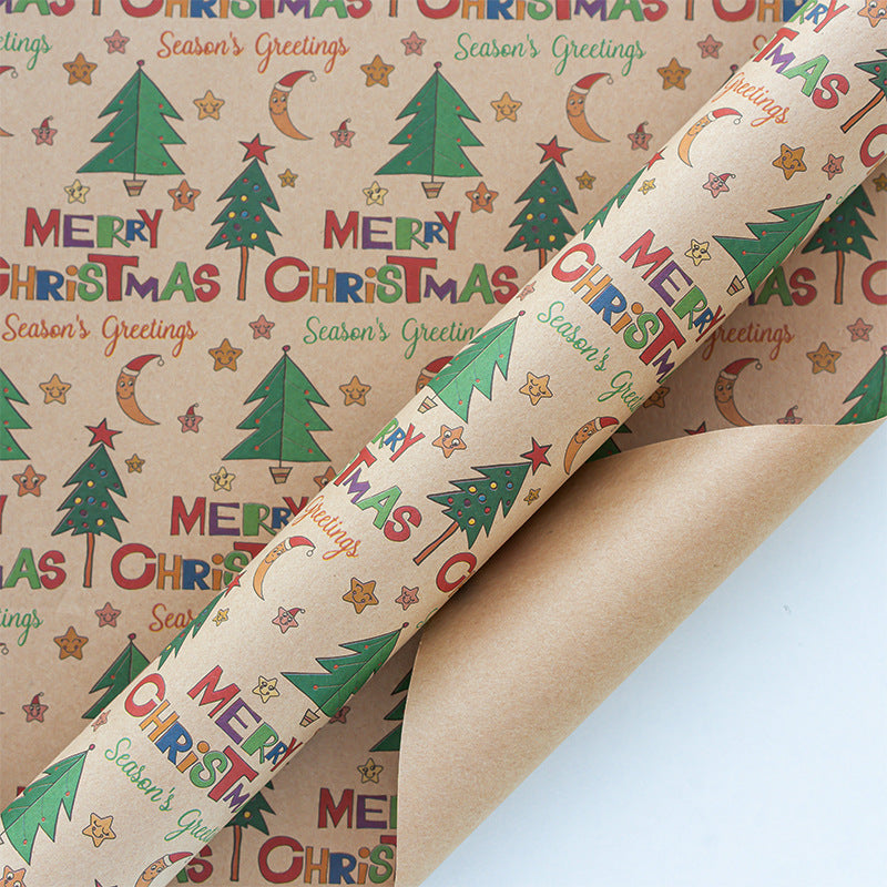 Vintage Christmas kraft paper wrapping paper