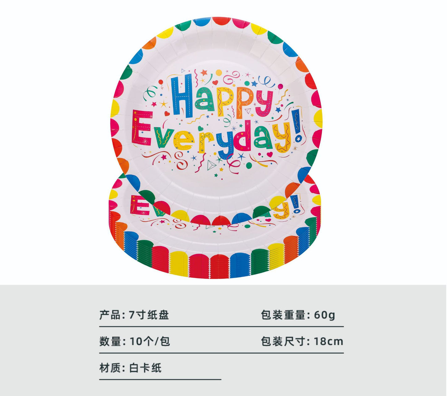 Colorful Children's Birthday Party Decoration Paper Plate