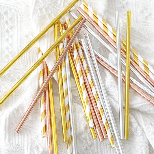 Party idea Disposable paper straw Dessert table decoration straw