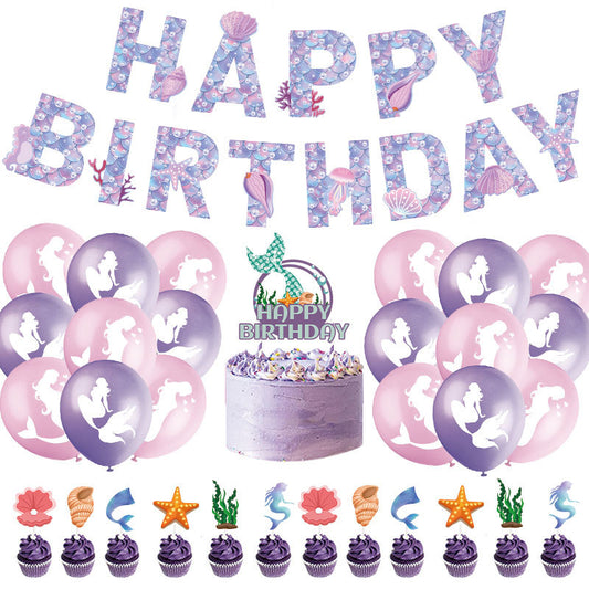 New Blue and Purple Mermaids girls birthday party decorations