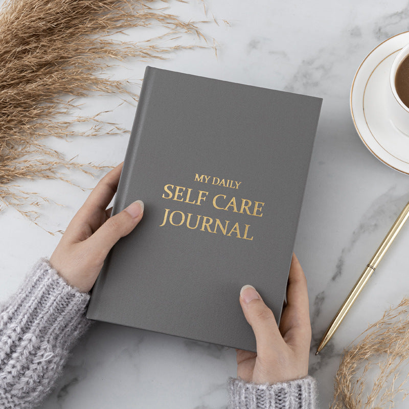 Gratitude Journal Self-Care Journal A5 notebook with gold cover