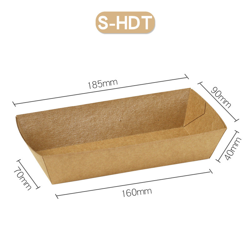 Kraft paper boat box disposable collapsible open food carton