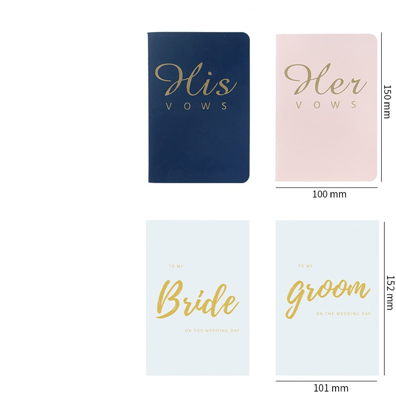 Premium gold wedding vows card wedding notebook