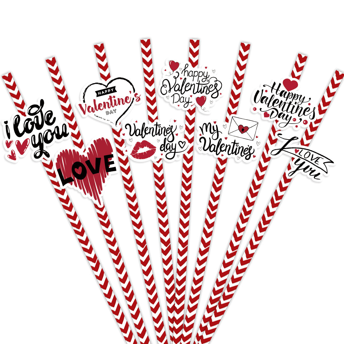 Valentine's Day decoration 24pcs straws