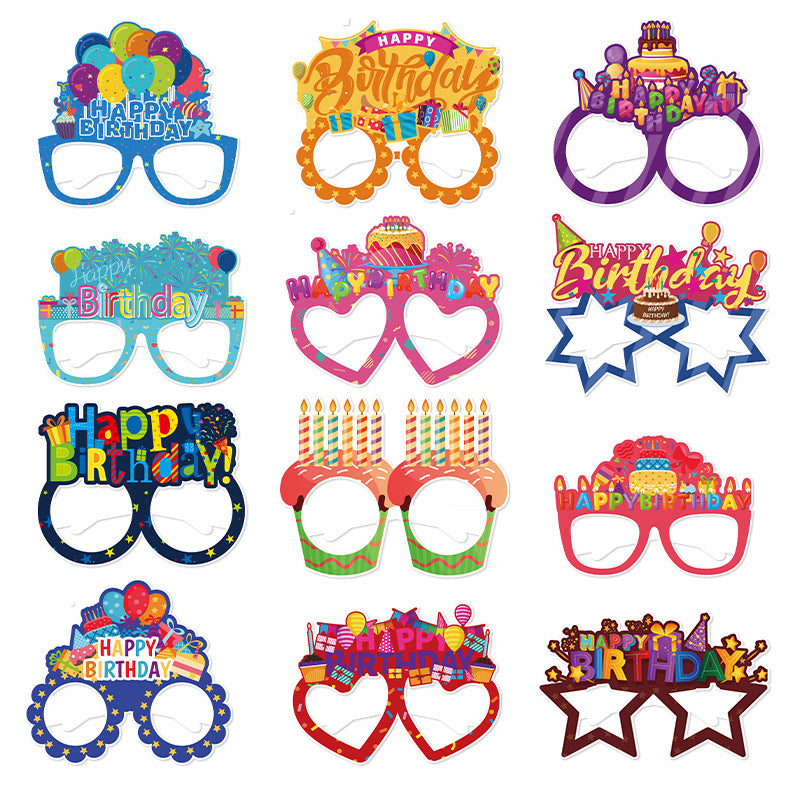 New birthday party decoration paper glasses