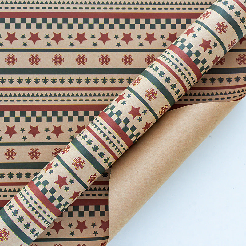 Vintage Christmas kraft paper wrapping paper