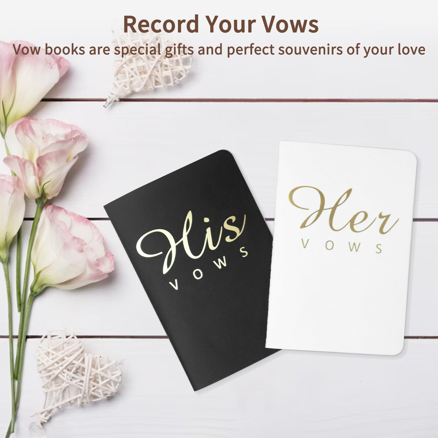 Premium gold wedding vows card wedding notebook