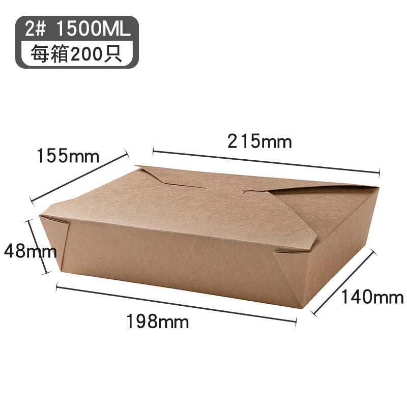 Disposable kraft paper food packing box